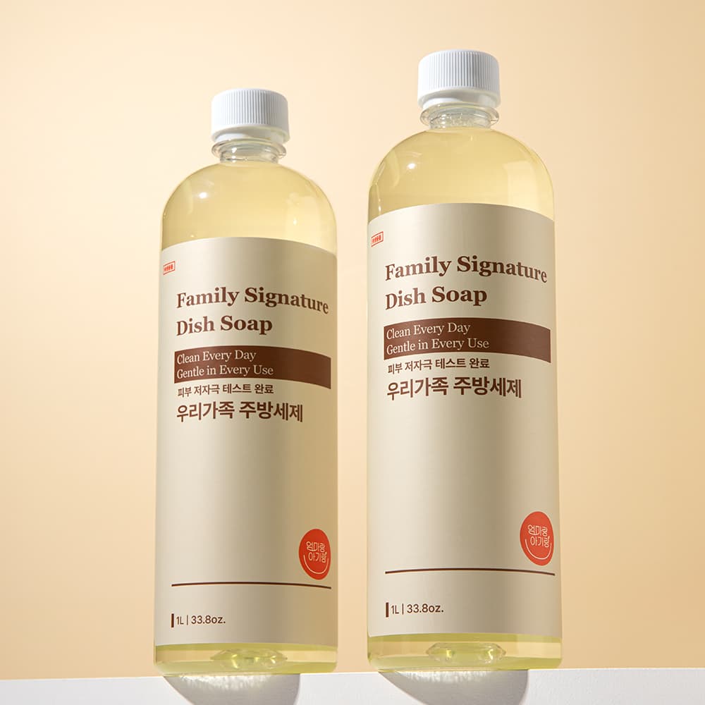 [엄마랑아기랑] 우리가족 주방세제 과일 채소용세척 젖병세척 리필구성 1L x 2개